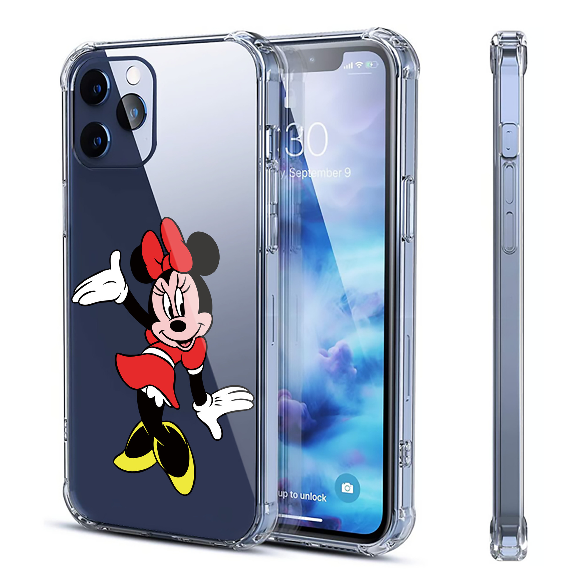 （画像用） ミッキーマウス Mickey Mouse 【iPhone 12シリーズ対応】透明スマホケース（クリアソフトケース）